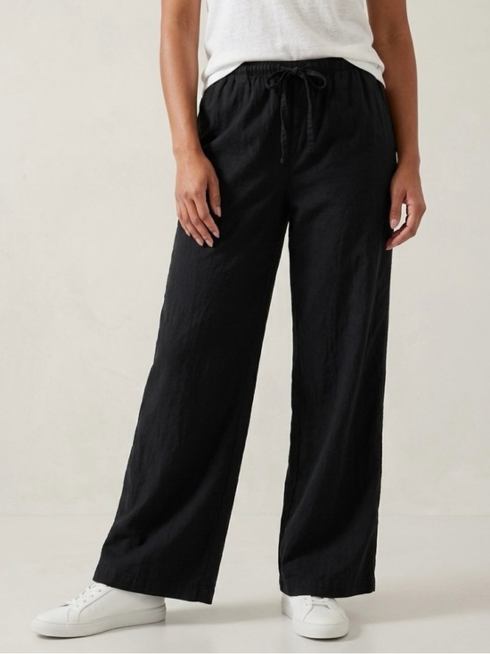 Athleta Paradise Mid Rise Wide Leg Pant Black M/P
